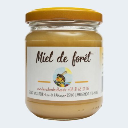 Miel de forêt 500 g - pot carré - Le Rucher des 2 Lacs